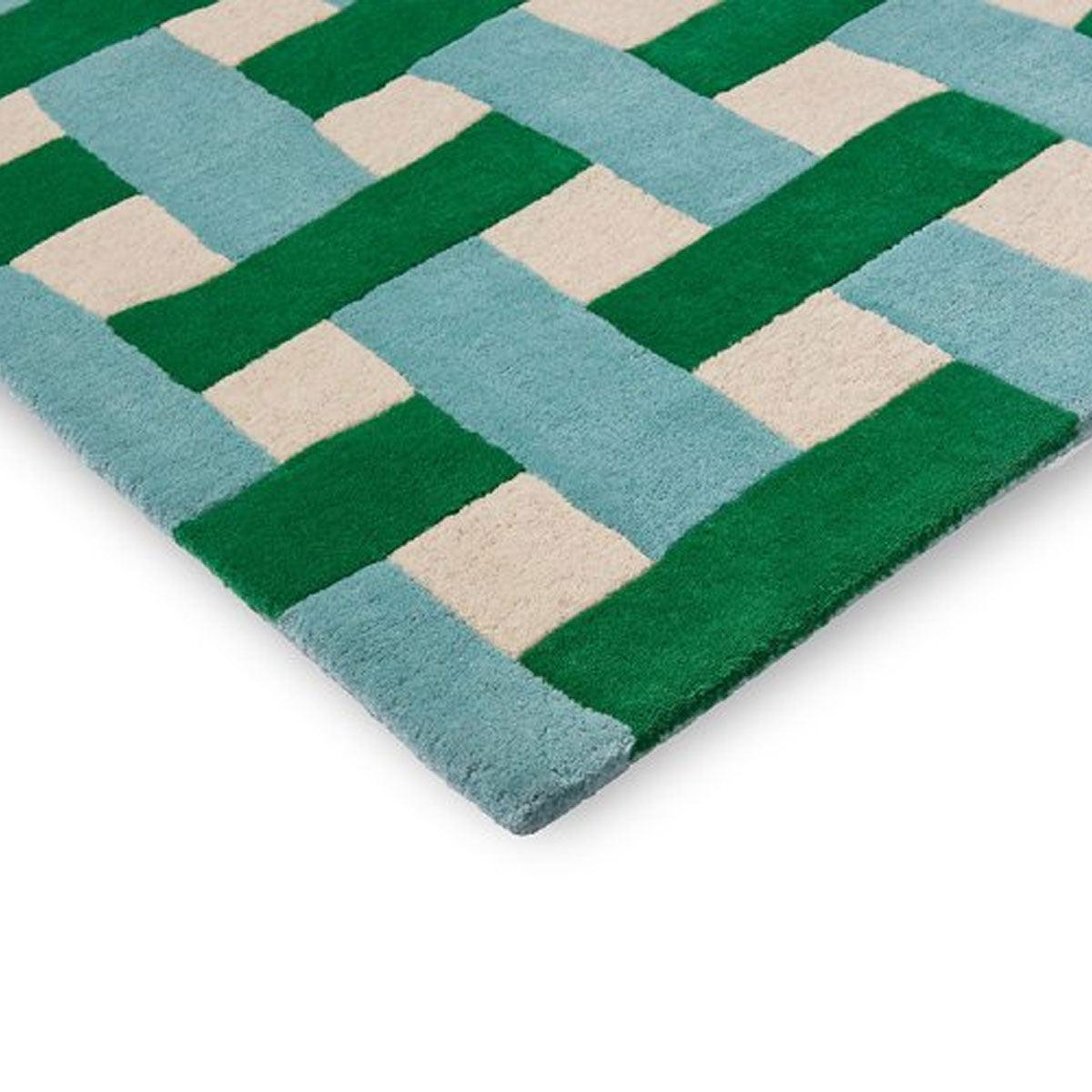 Harlequin X Sophie Robinson &#39;Basketwave - Emerald/Aquamarine&#39; Rug