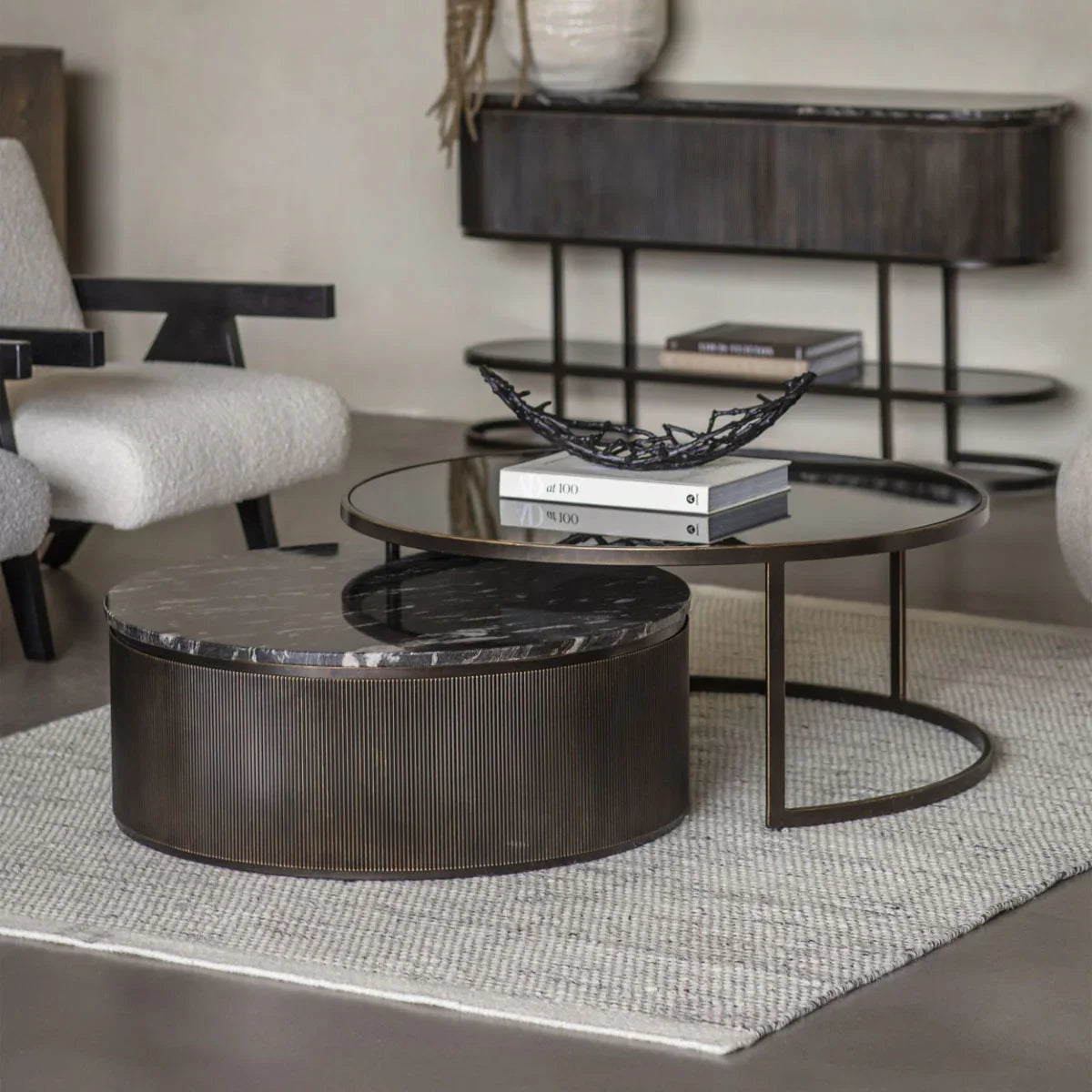 Belvedere Set of Two Nesting Coffee Tables - Courthouse Furniture