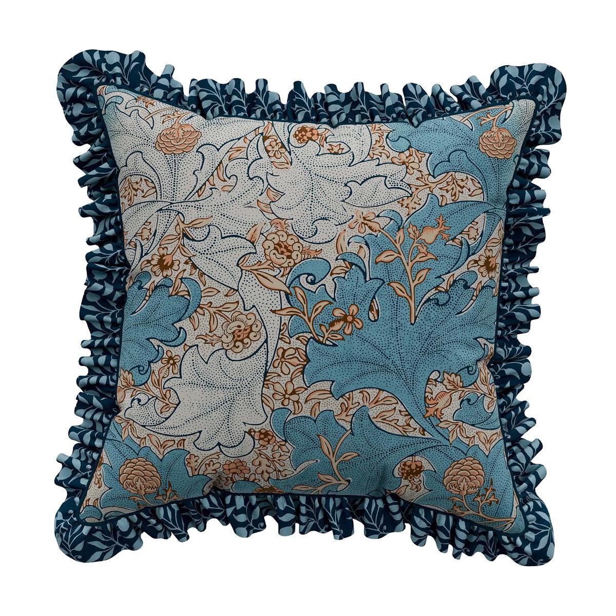 Morris &amp; Co Bird Webb&#39;s Blue Cushion