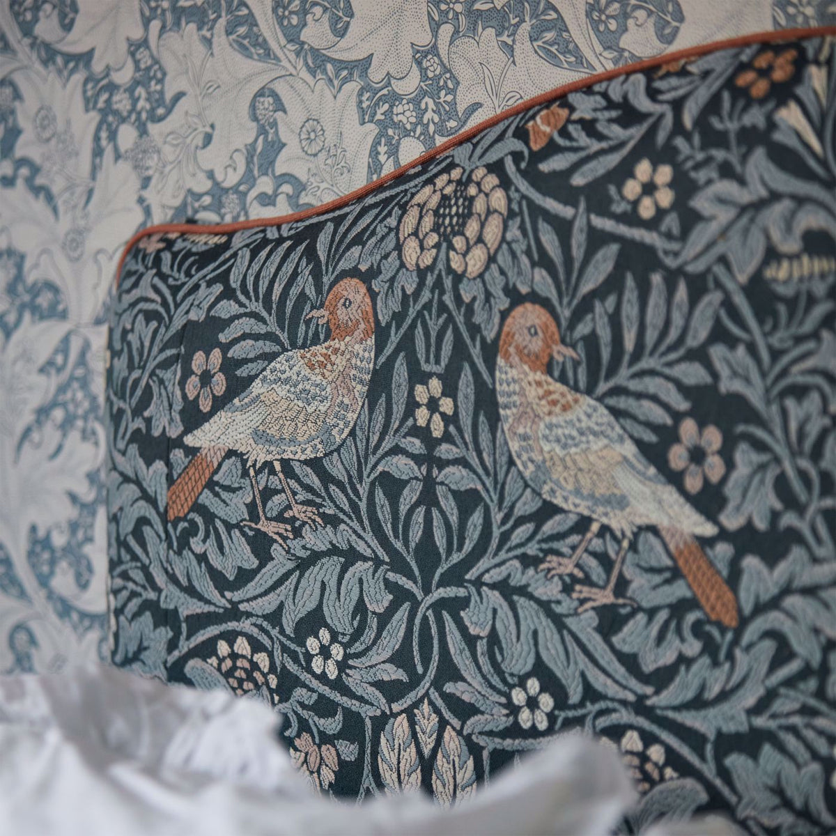 Morris &amp; Co &#39;Bird Tapestry - Webbs Blue&#39; Fabric