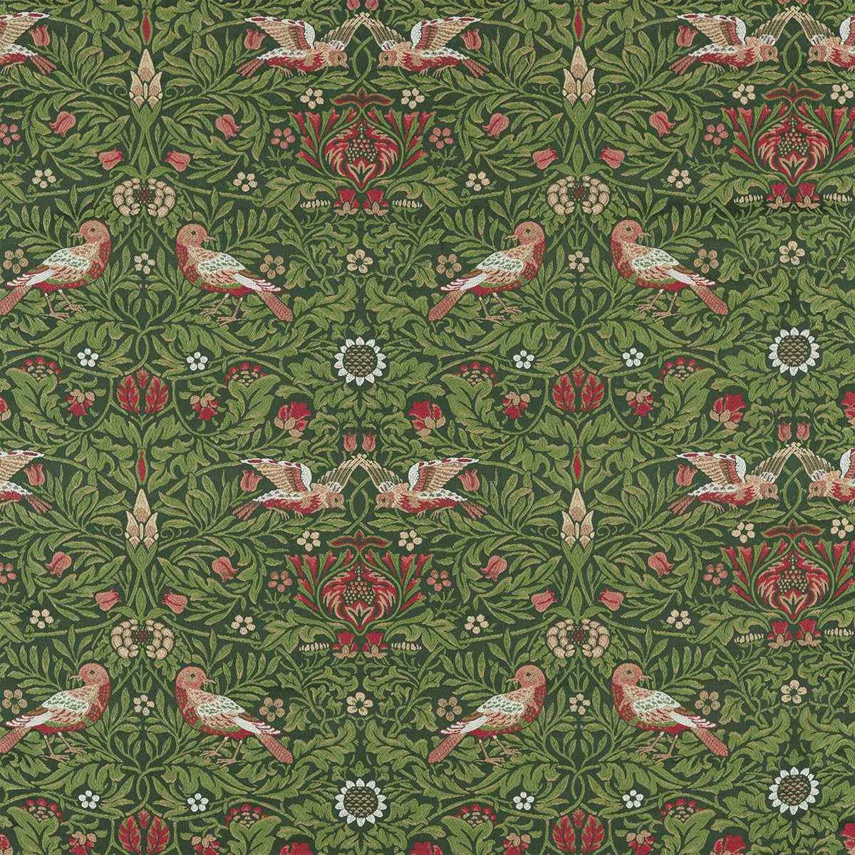 Morris &amp; Co &#39;Bird Tapestry - Tump Green&#39; Fabric