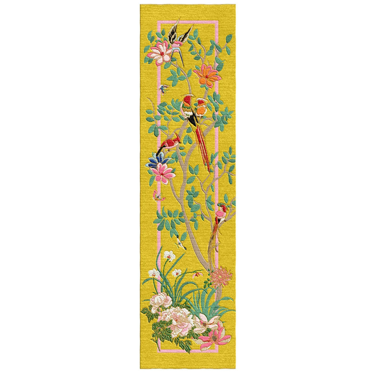 Birdsong Yellow Hand Tufted Runner - Wendy Morrison Design