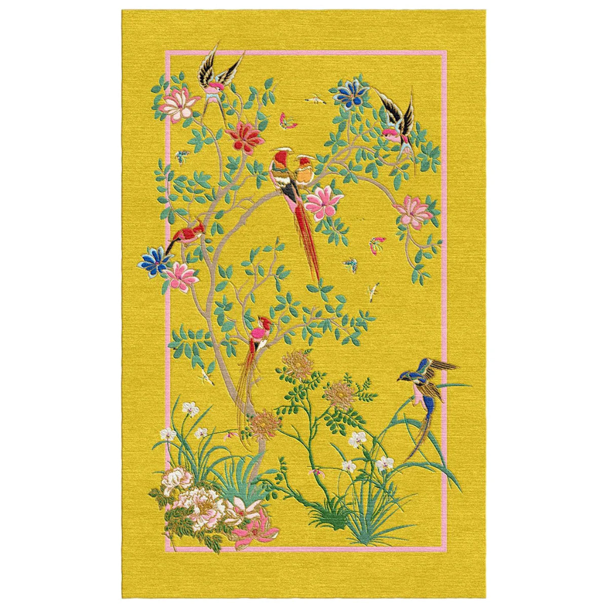 Birdsong Yellow Hand Tufted Rug - Wendy Morrison Design