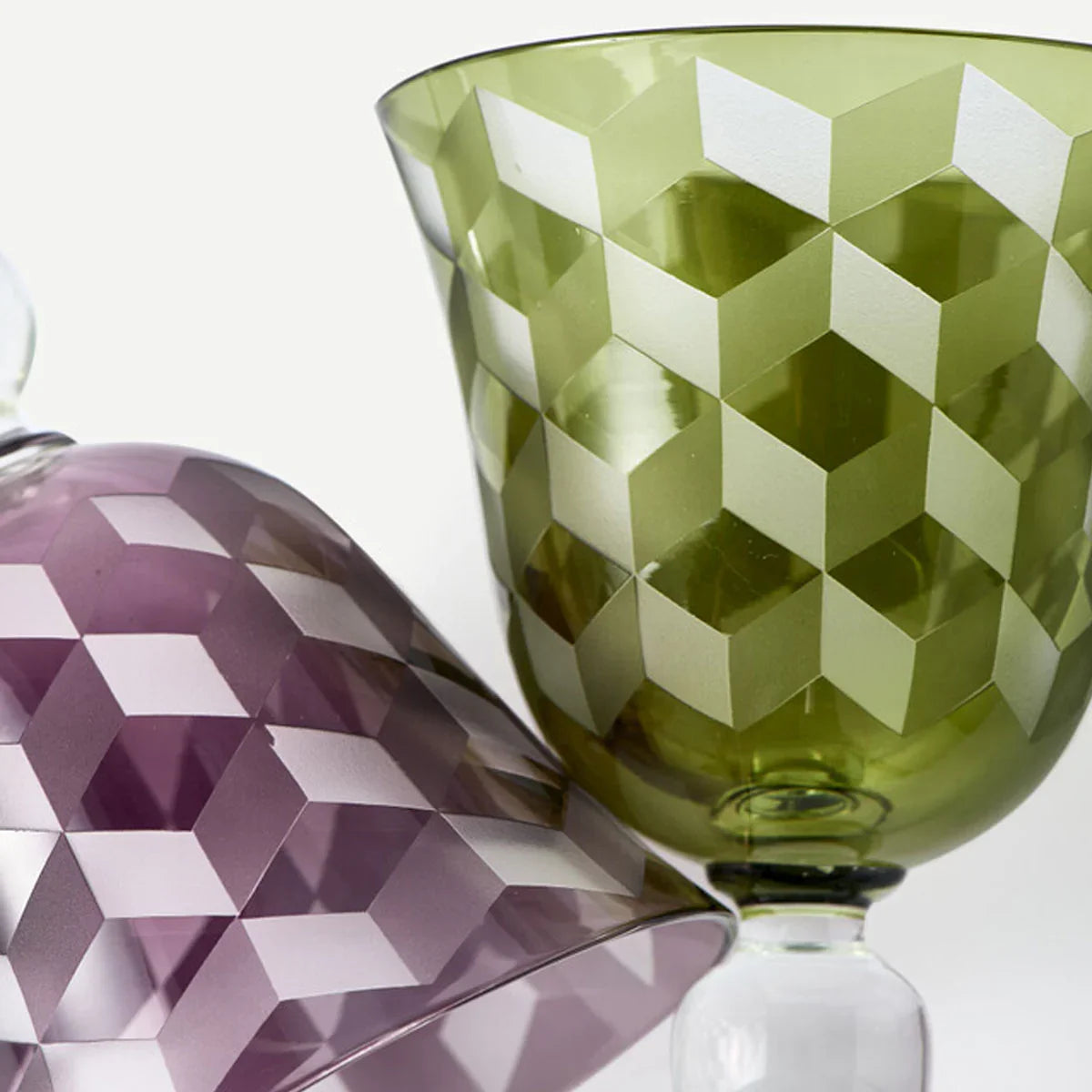 Blocks Multicoloured Wine Glasses Set of 6 - Polspotten