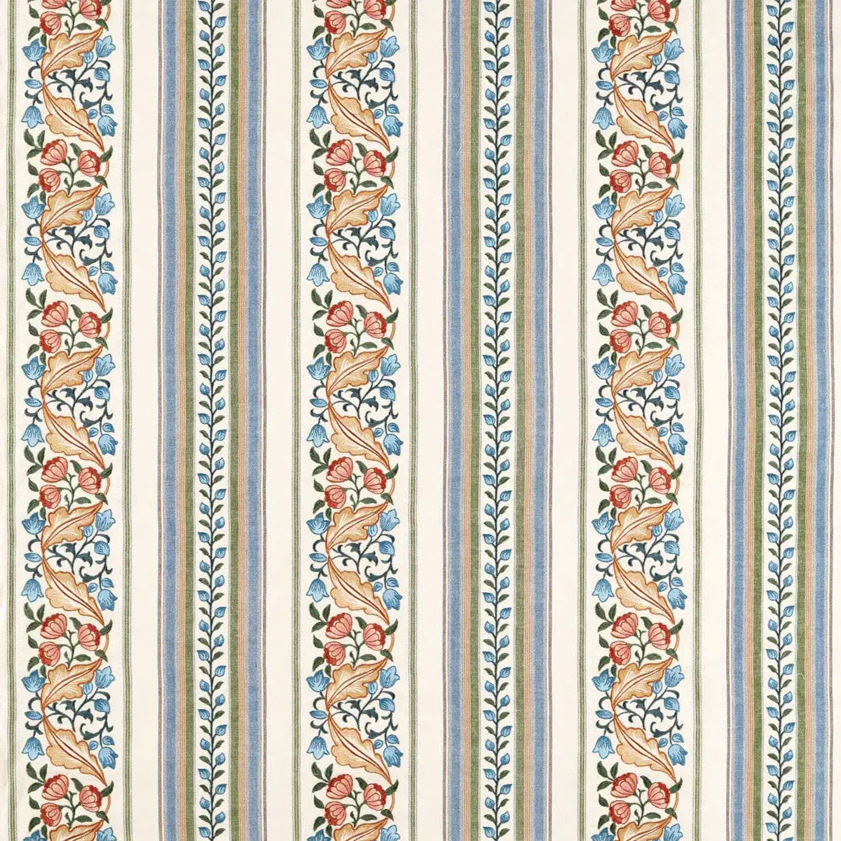 Bluebell & Peony Embroidery Fabric - Morris & Co