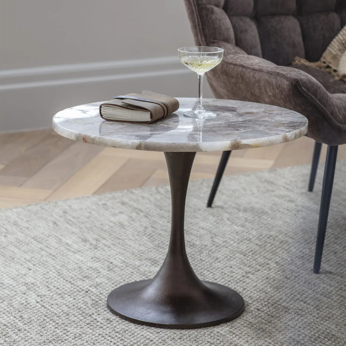 Bosworth Smokey Quartz Side Table - Courthouse Furniture