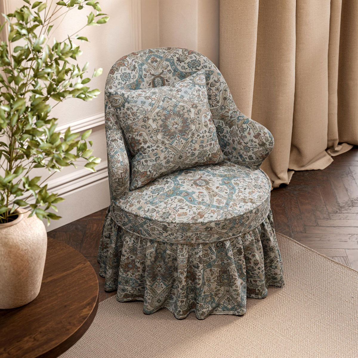 Sanderson Brantwood Wool fabric – Stone/Mineral Blue (2)
