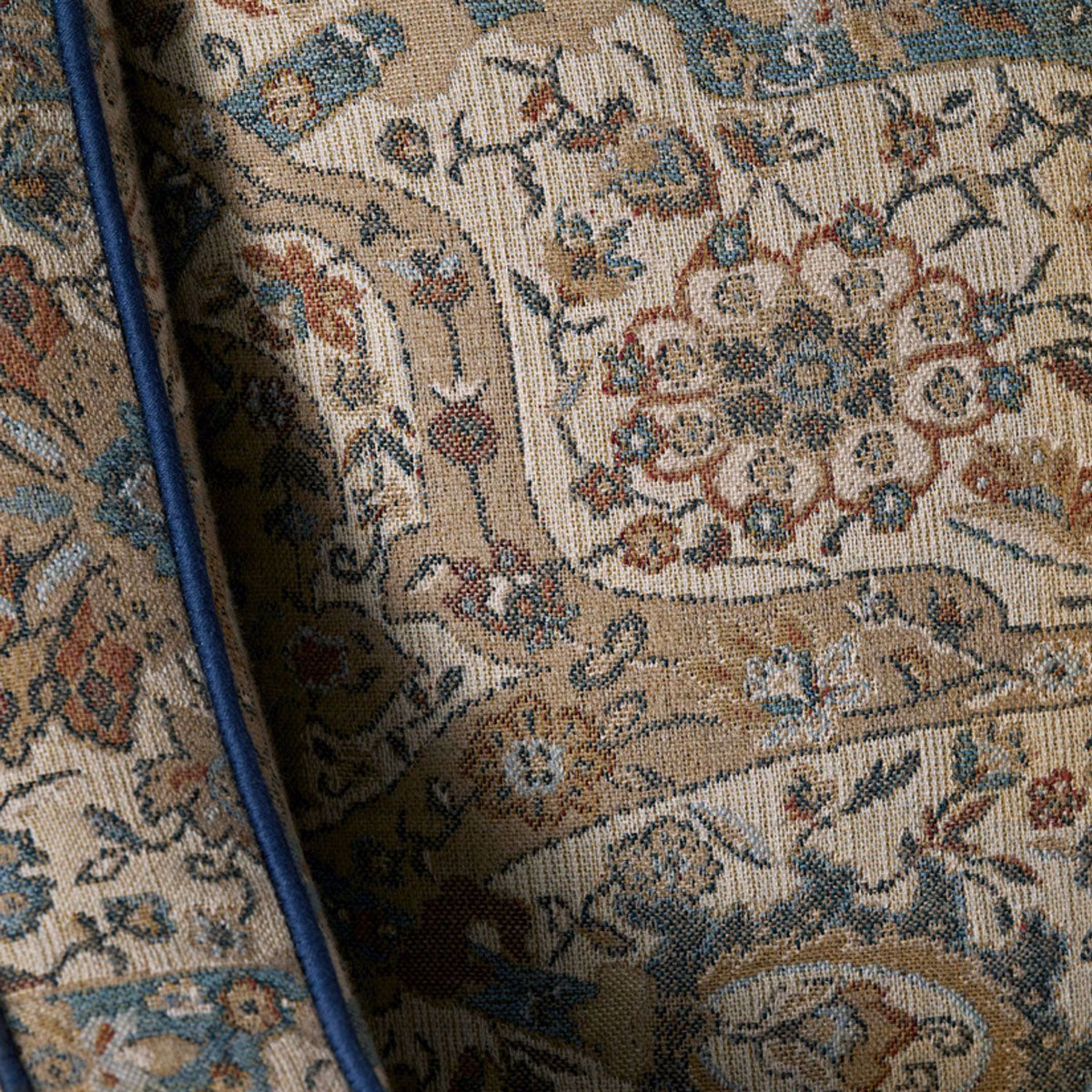 Sanderson Brantwood Wool fabric – Stone/Mineral Blue (4)