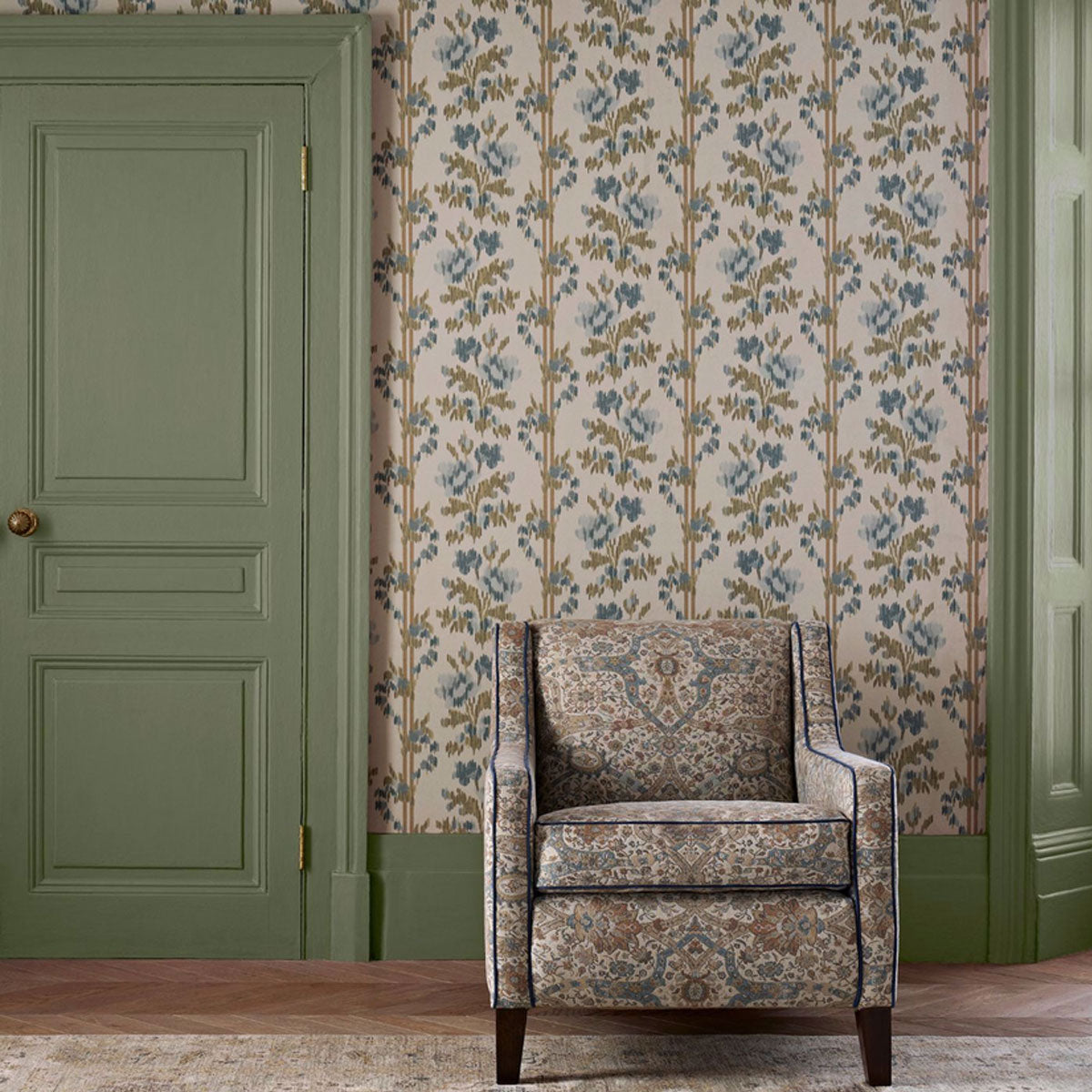 Sanderson Brantwood Wool fabric – Stone/Mineral Blue (5)