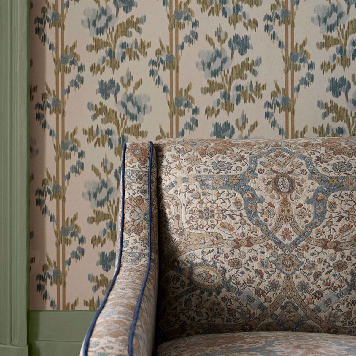 Sanderson Brantwood Wool fabric – Stone/Mineral Blue (6)
