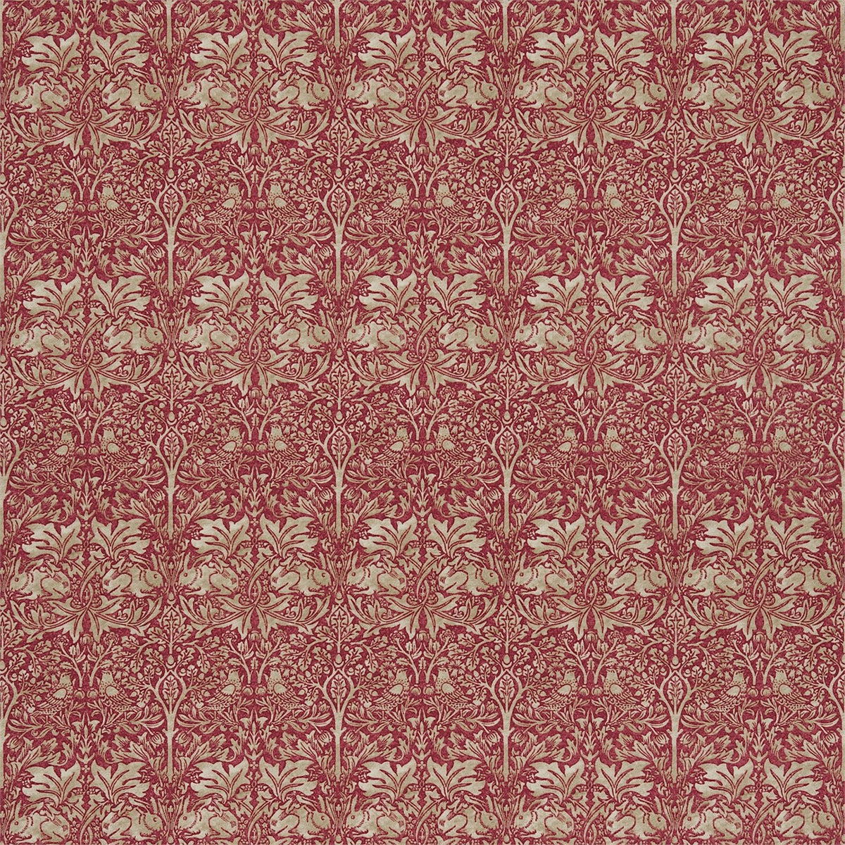 Morris &amp; Co &#39;Brer Rabbit - Red/Hemp&#39; Fabric