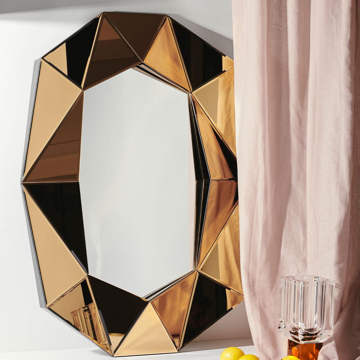 Diamond Large Bronze Mirror - Reflections Copenhagen