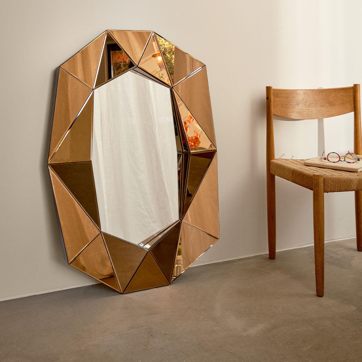 Diamond Large Bronze Mirror - Reflections Copenhagen