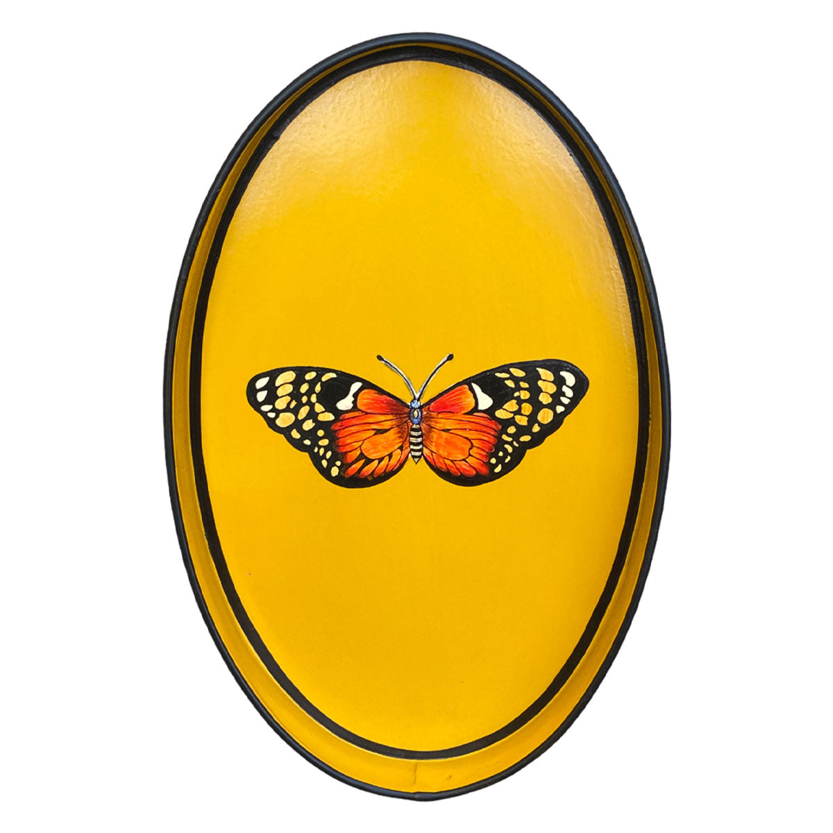 Hand Painted Oval Iron Tray  - Les-Ottomans