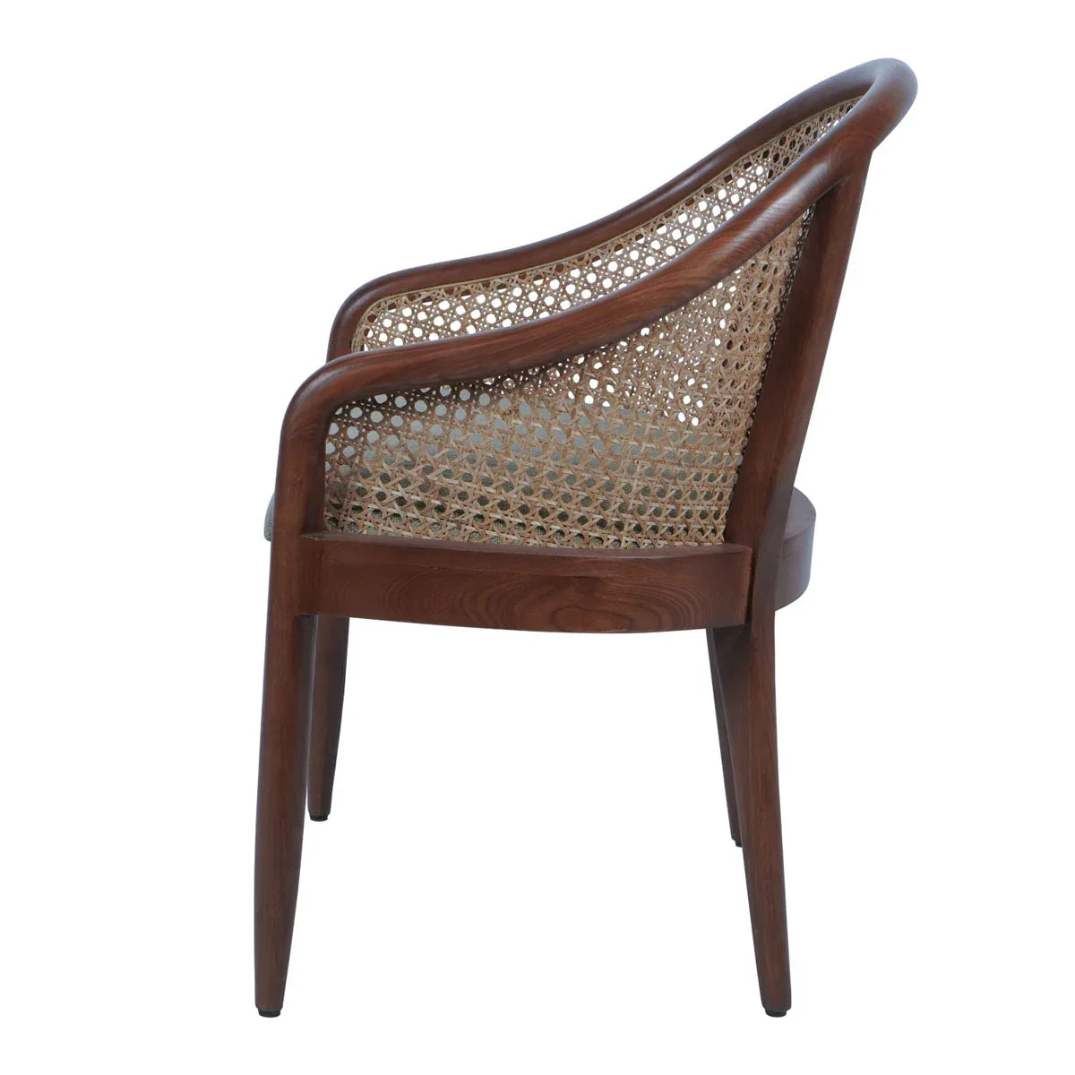 Carmel Oak Armchair With Cane and Upholstery - Courthouse Furniture