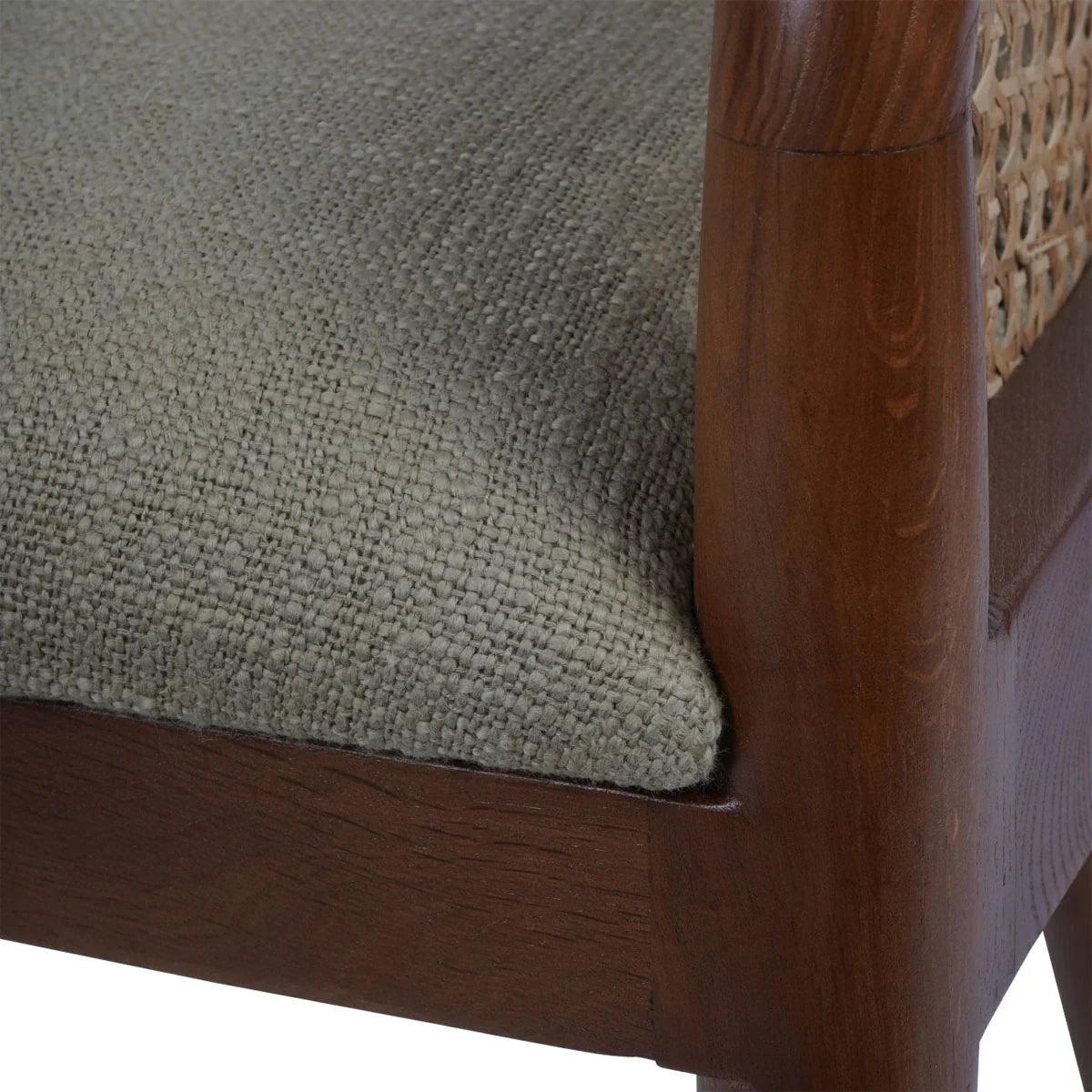 Carmel Oak Armchair With Cane and Upholstery - Courthouse Furniture