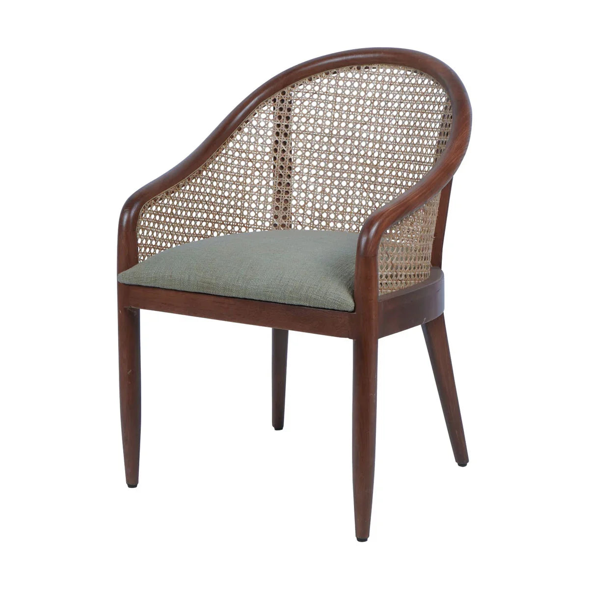 Carmel Oak Armchair With Cane and Upholstery - Courthouse Furniture