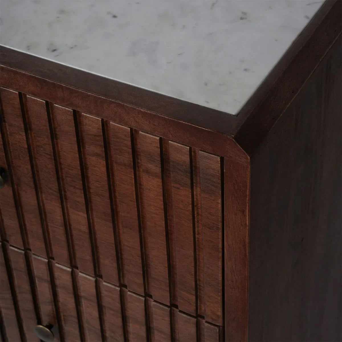 Carmel Wooden 6 Drawer Chest with Marble Top - Courthouse Furniture