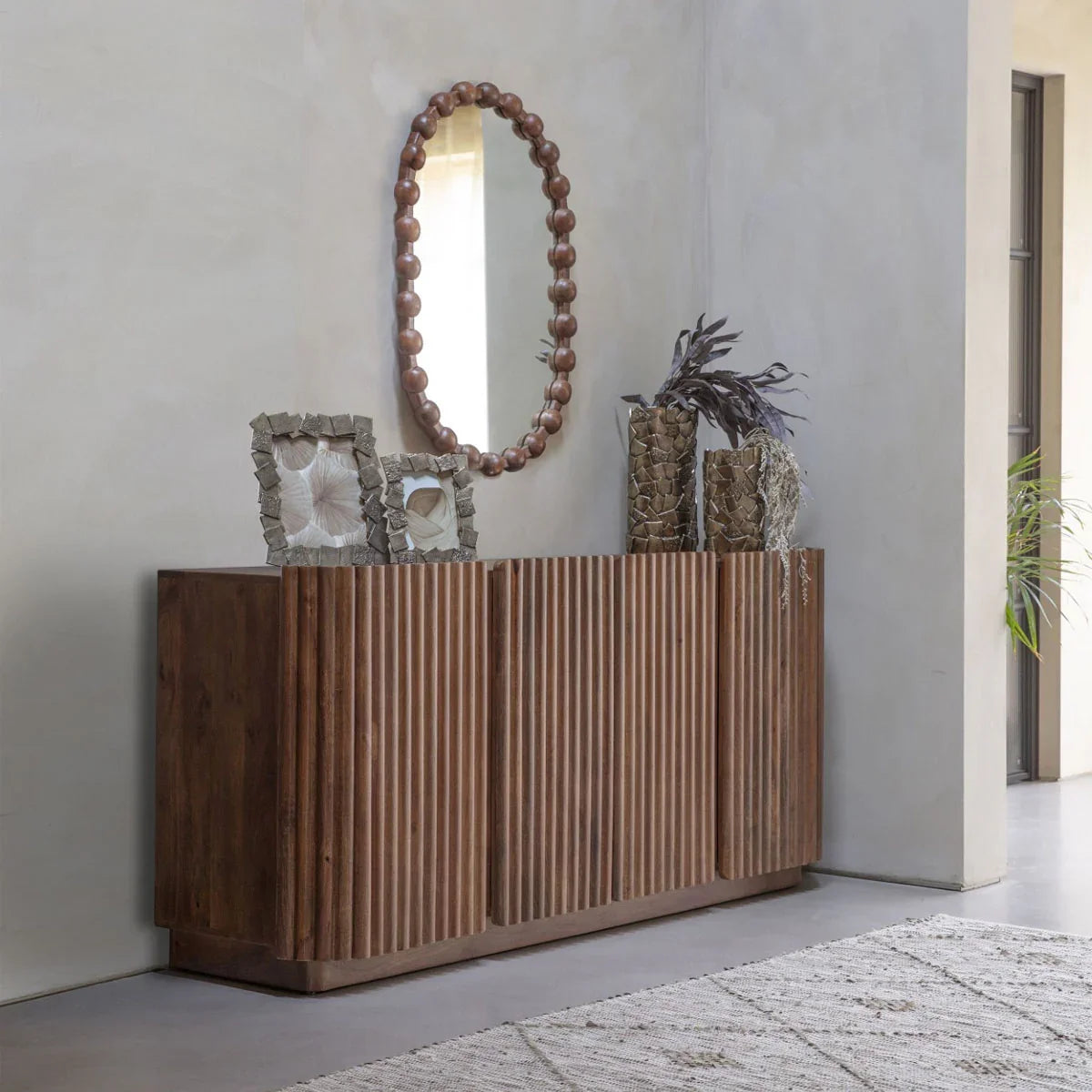 Carmel Oval Wooden Carved Mirror - Courthouse Furniture