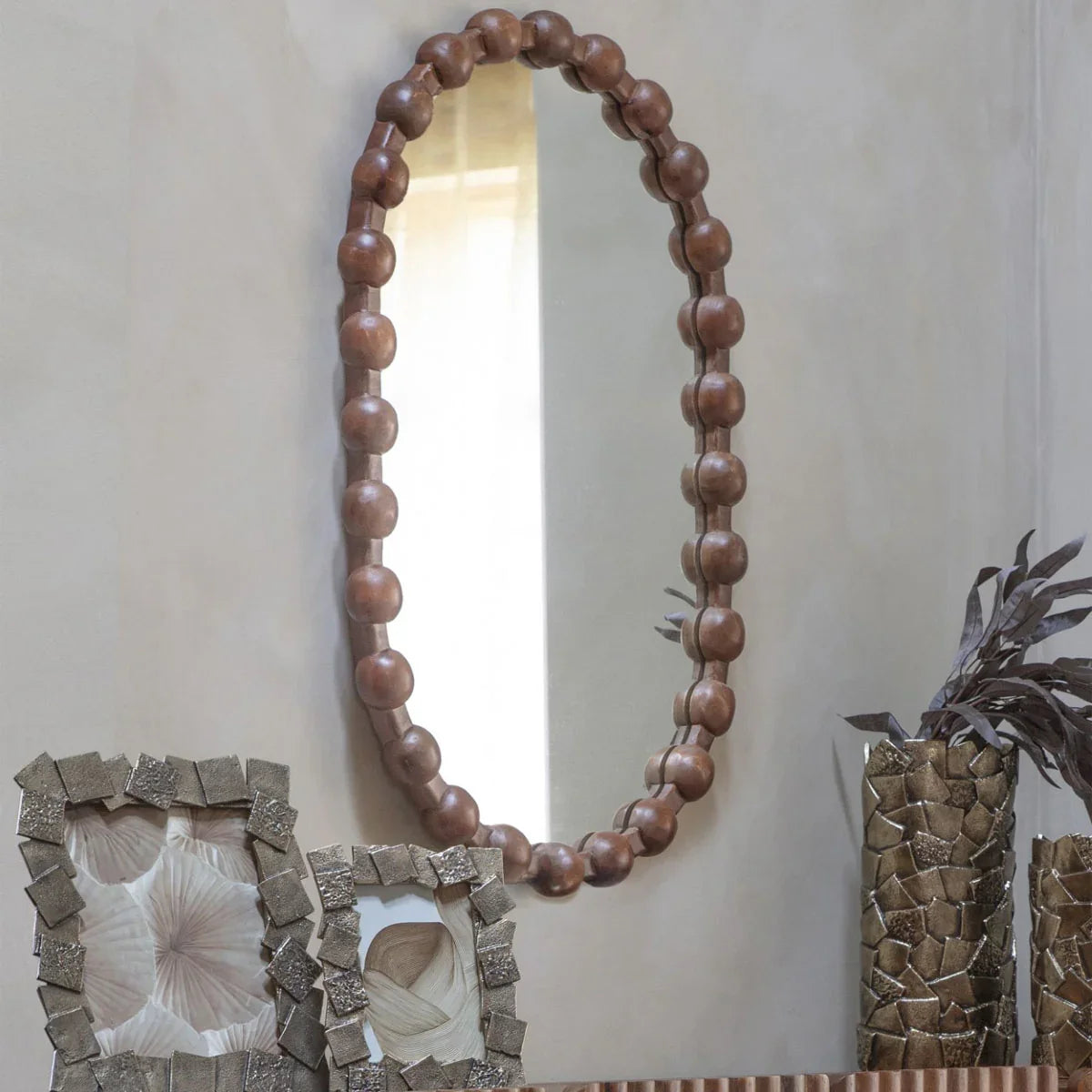 Carmel Oval Wooden Carved Mirror - Courthouse Furniture