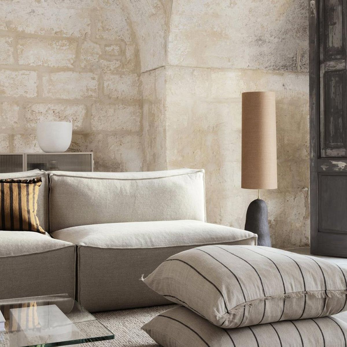 Catena Sofa Center S100 Rich Linen Natural - ferm LIVING