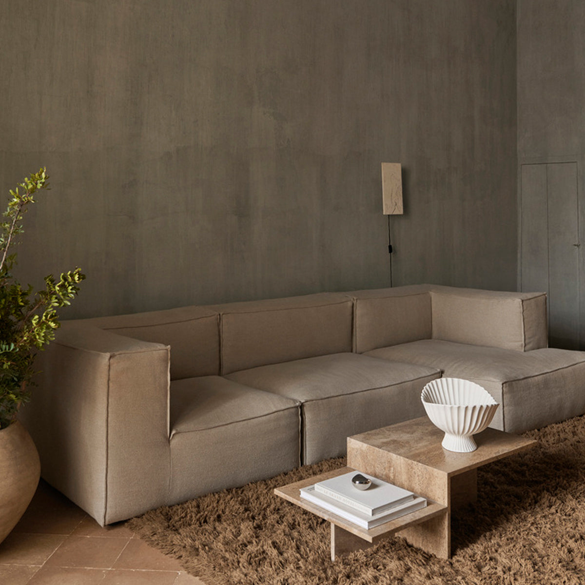 Catena Sofa Center L100 Rich Linen Natural - ferm LIVING
