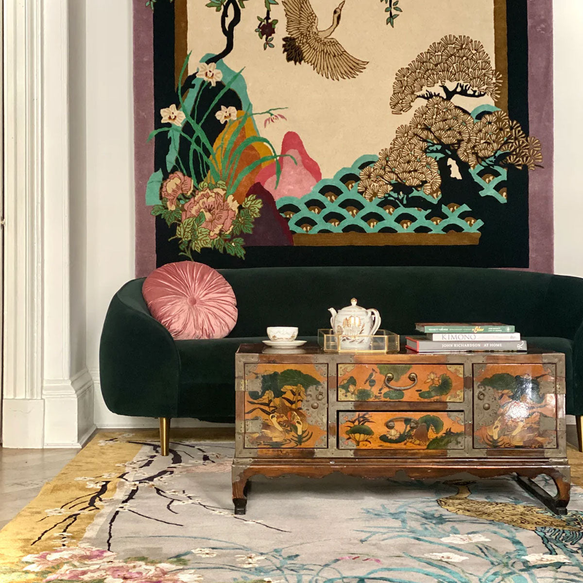 Chinese Garden of Virtue Hand Tufted Rug - Wendy Morrison Design