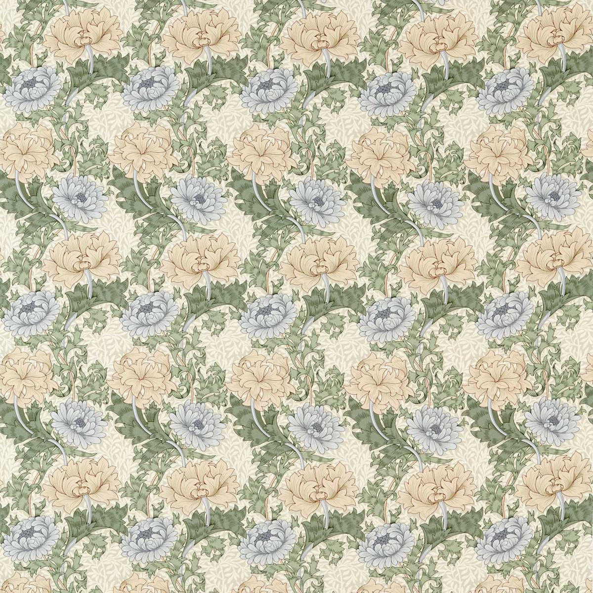 Morris &amp; Co &#39;Chrysanthemum - Mineral/Cream&#39; Outdoor Fabric