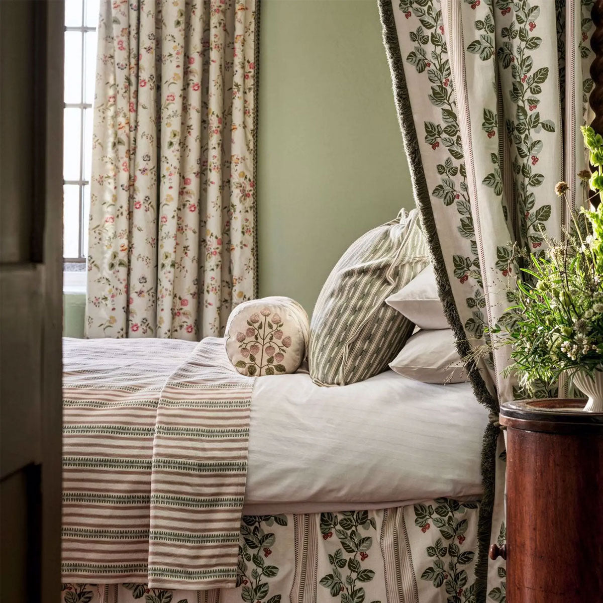 Cobnut Stripe Fabric - Sanderson