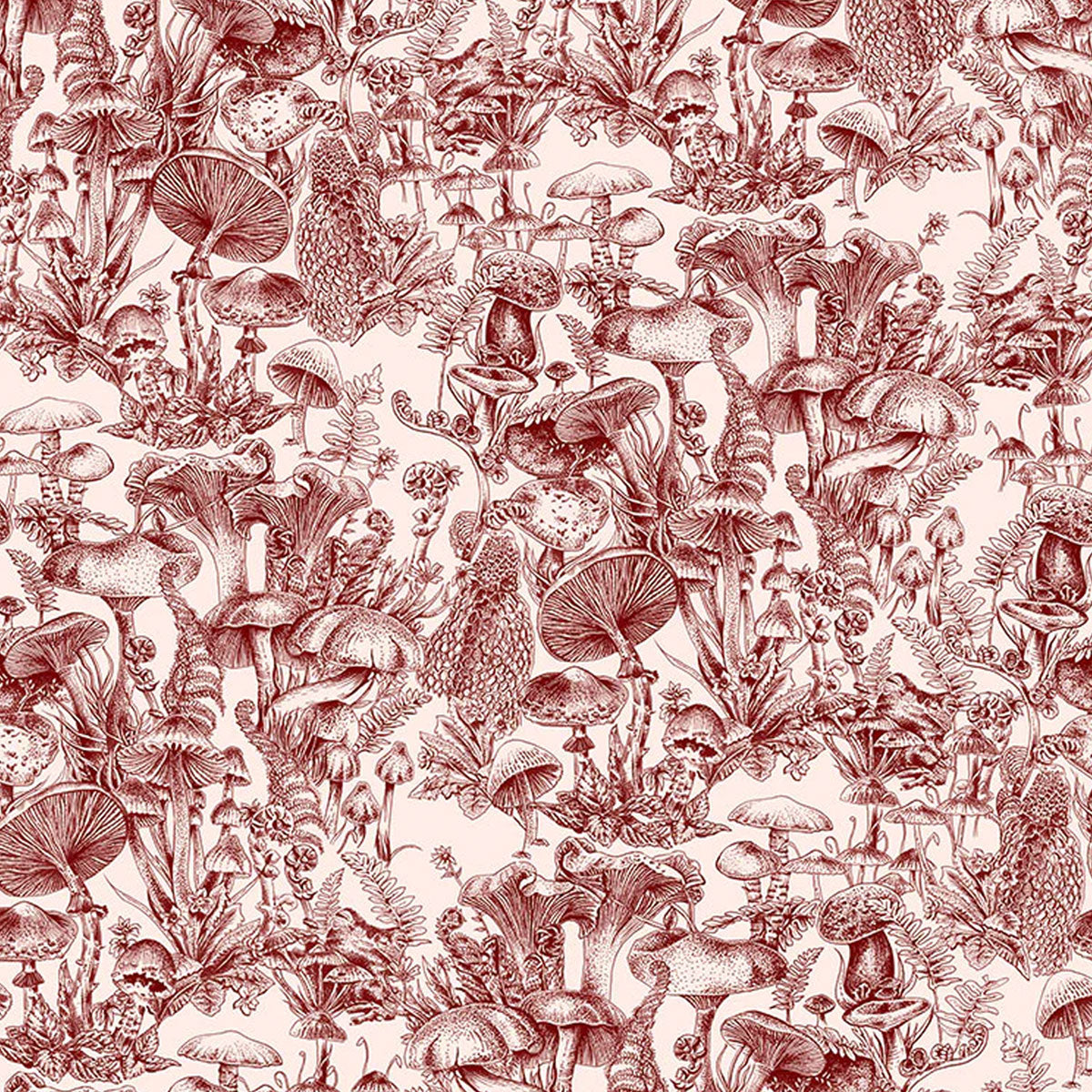 Cole &amp; Son X Stella McCartney &#39;Fungi Forest - Burgundy&#39; Wallpaper