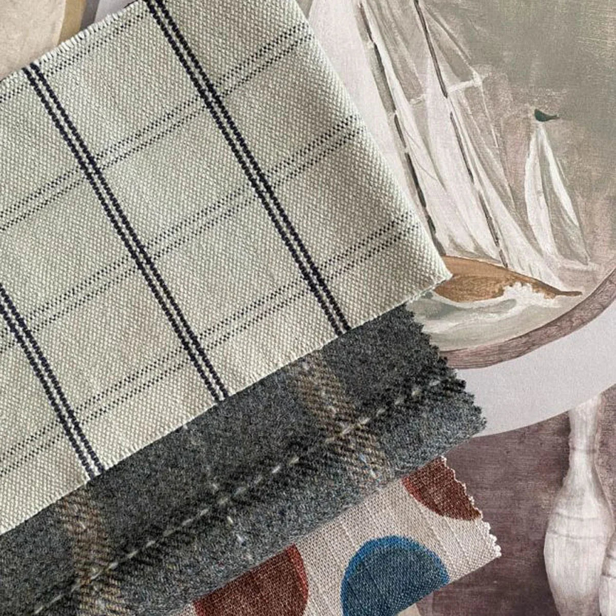 Compass Check Fabric - Mulberry Home