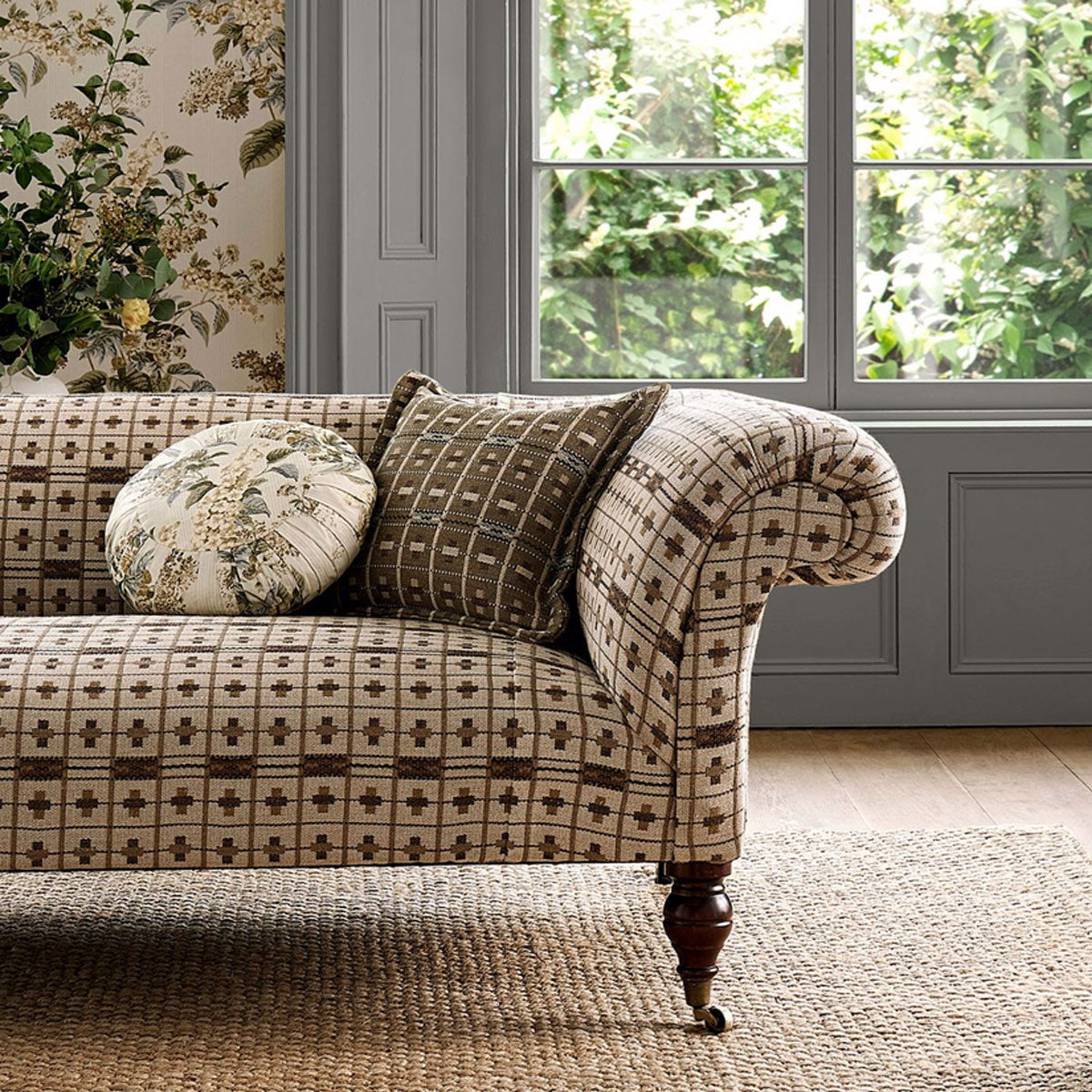 Sanderson Cotswold Check fabric – Linen/Muntjac (4)