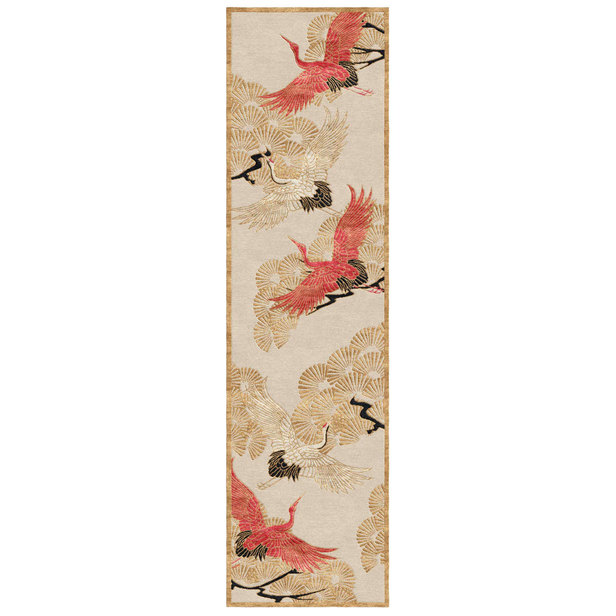 Cranes In Trees Hand Tufted Runner - Wendy Morrison Design