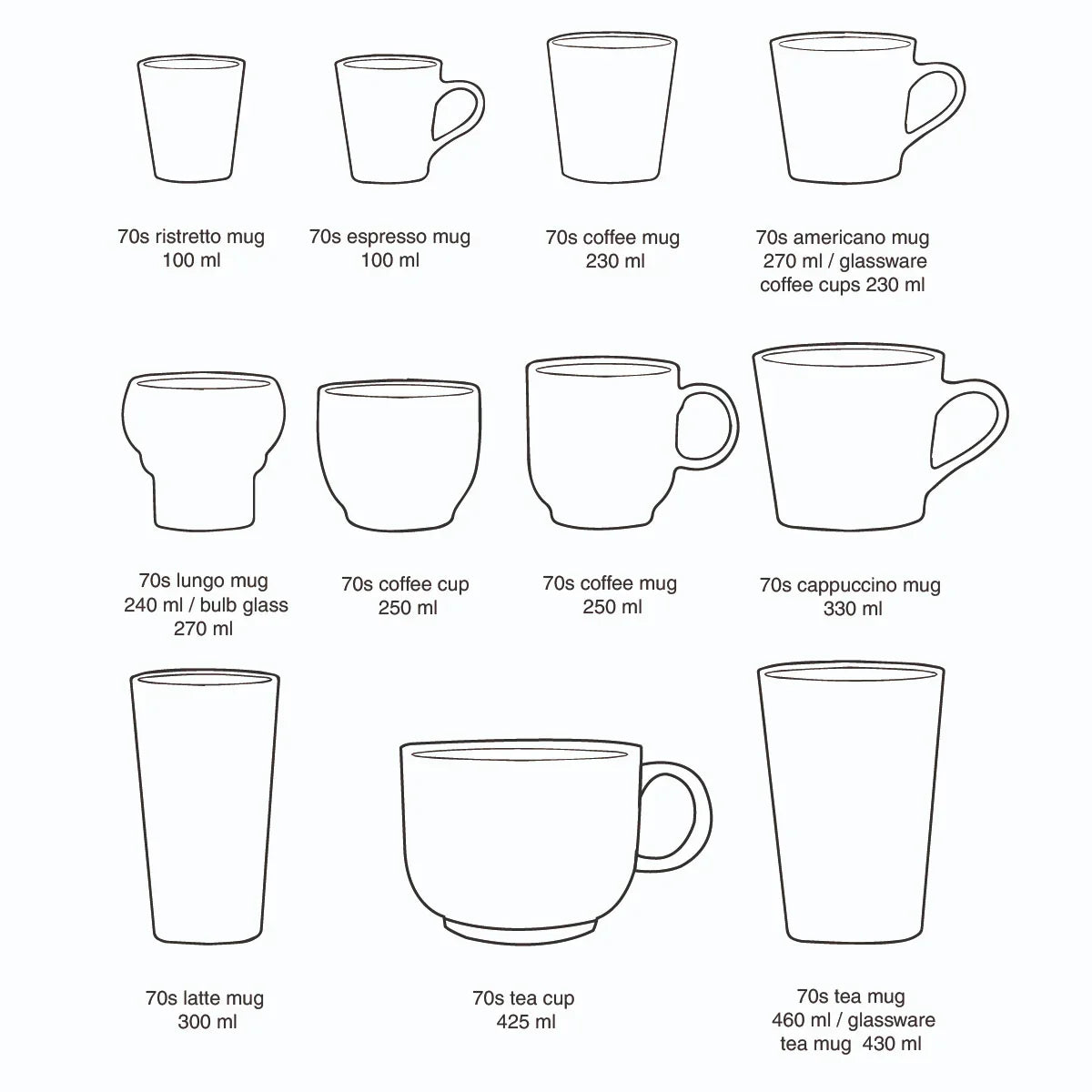 70s Ceramics Cups - HKLIVING