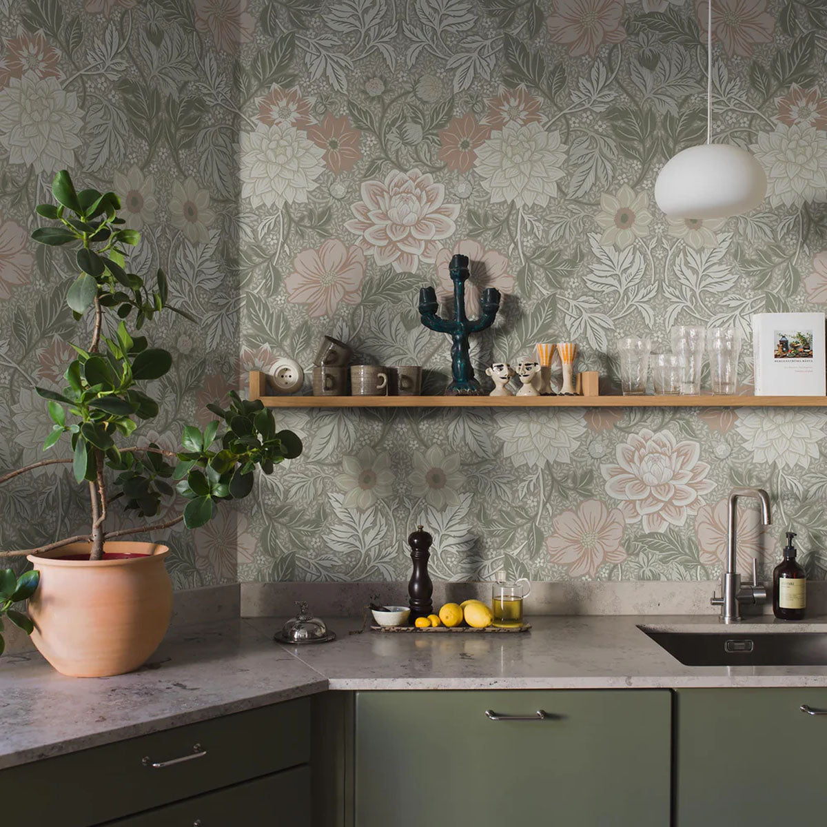 Dahlia Garden Grand Mural Wallpaper - Borastapeter