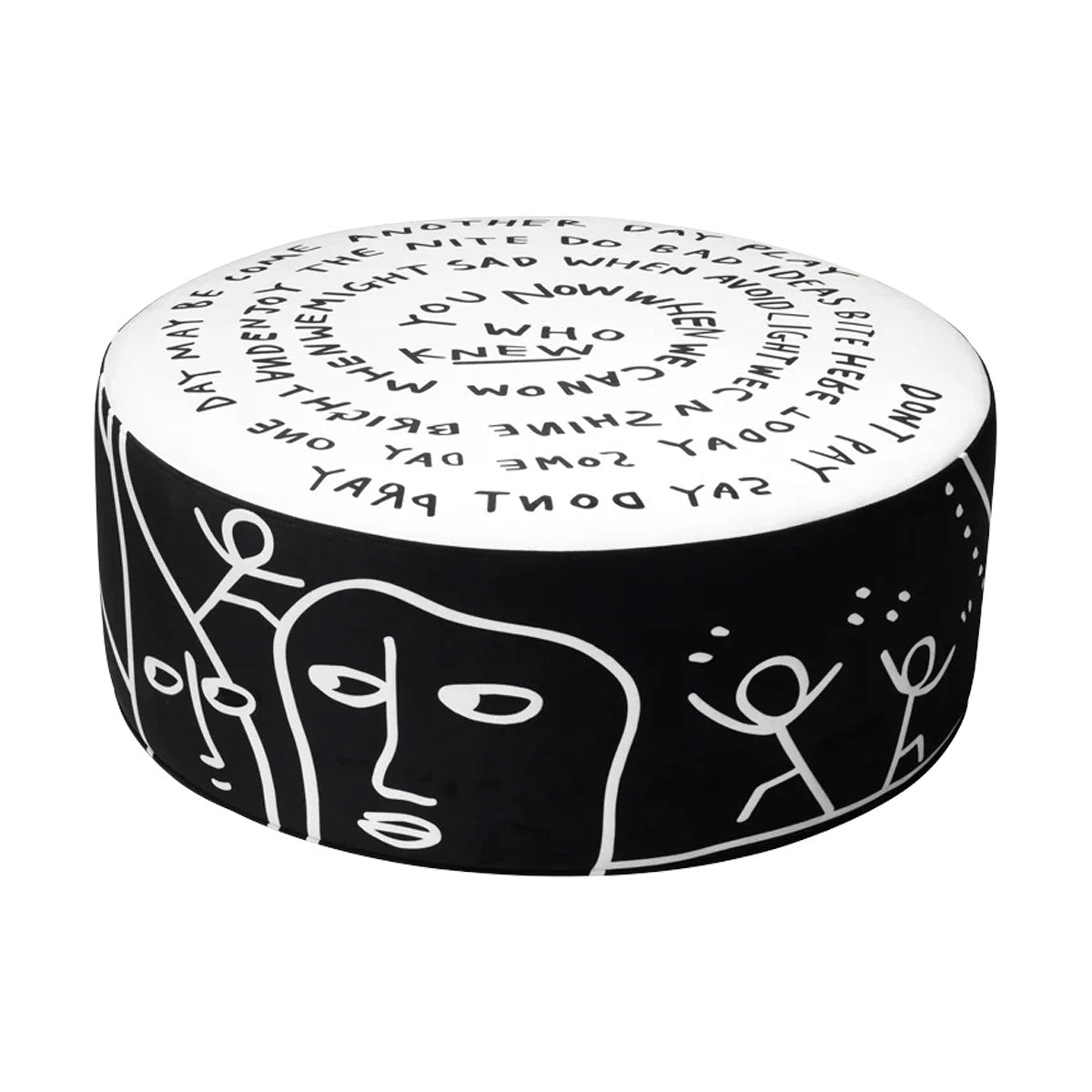 Linescapes Pouf L by Shantell Martin - Qeeboo