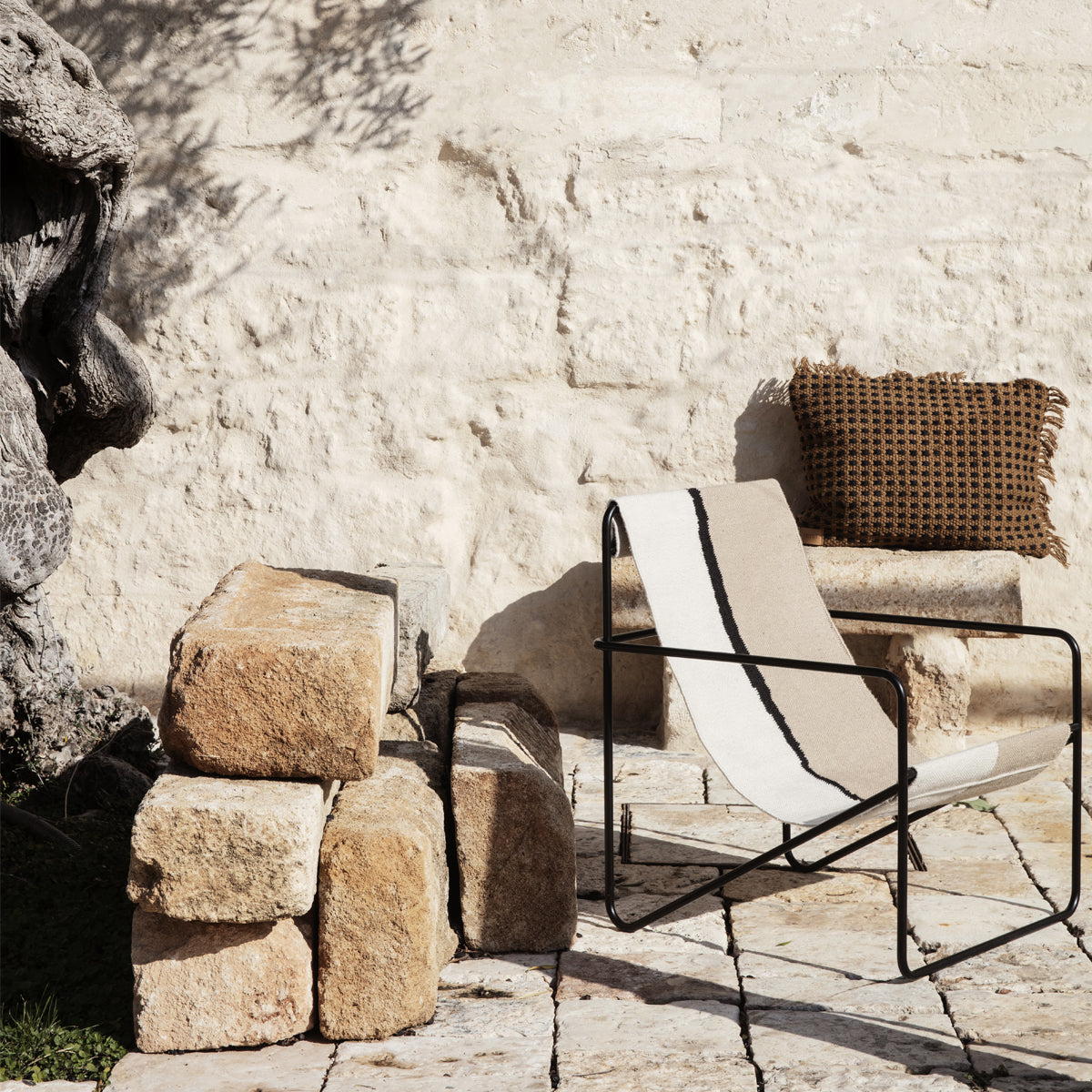 Desert Lounge Chair Black &amp; Soil - ferm LIVING