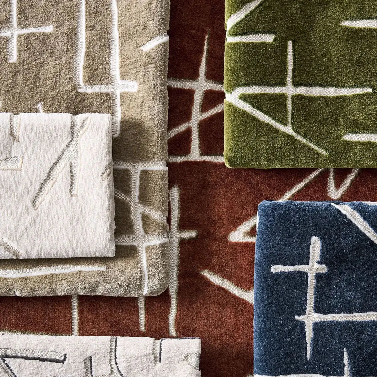 Dolmens Velvet Fabric - Harlequin