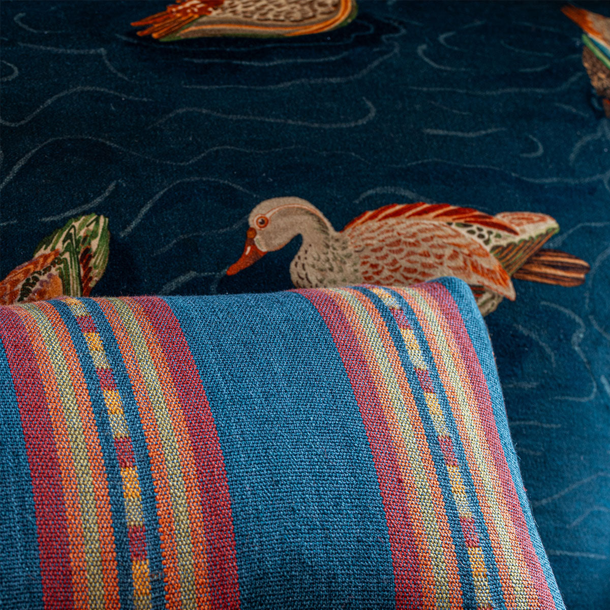 Duck Pond Velvet Fabric - Mulberry Home