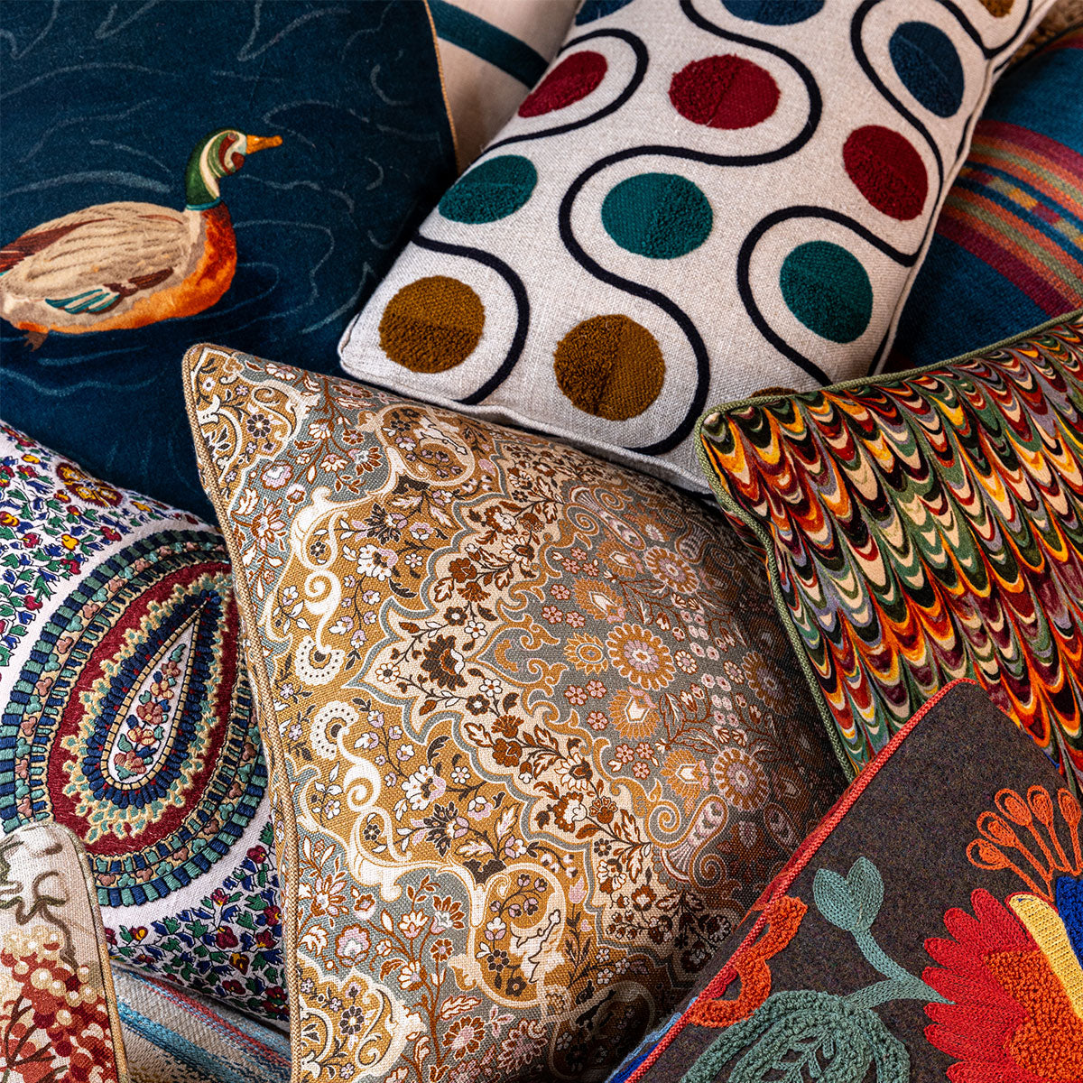 Duck Pond Velvet Fabric - Mulberry Home