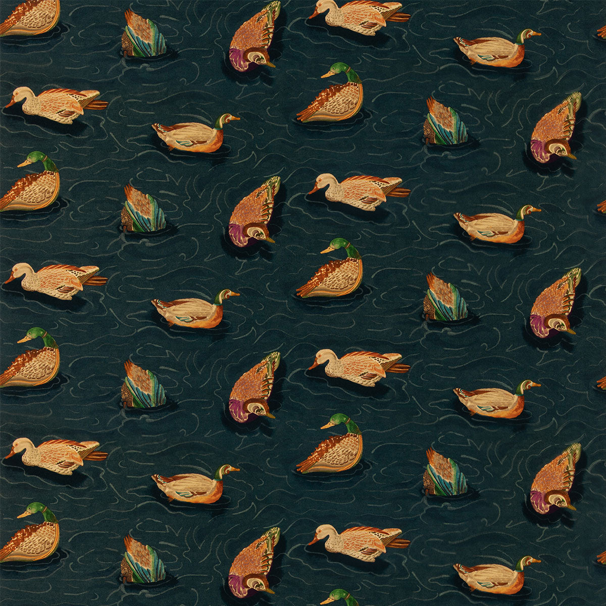 Duck Pond Velvet Fabric - Mulberry Home
