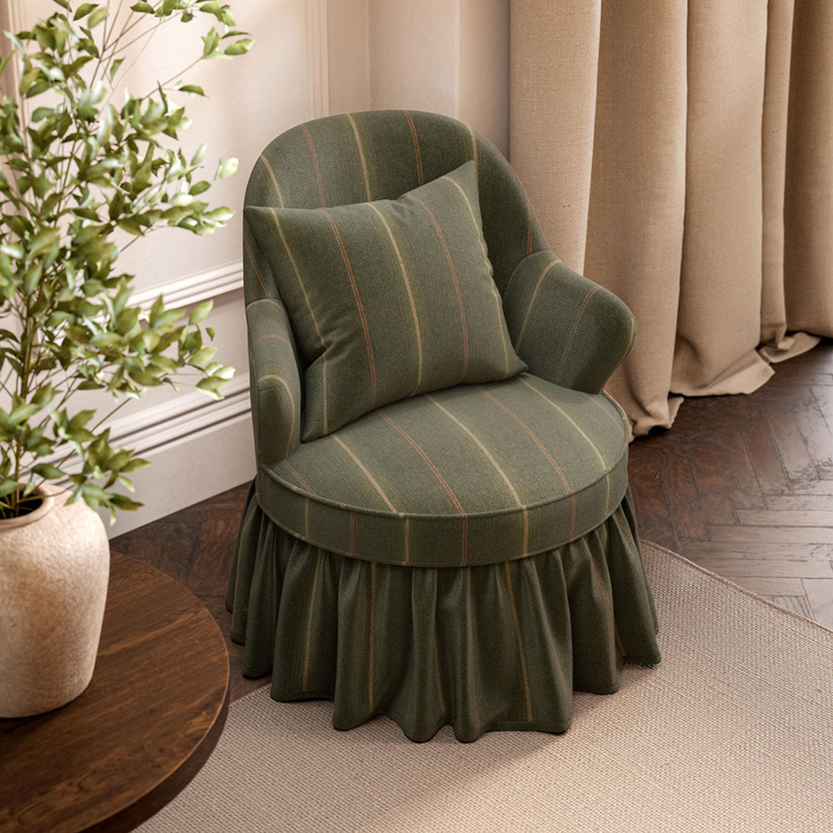 Sanderson Eldridge Herringbone fabric – Dell Green (2)