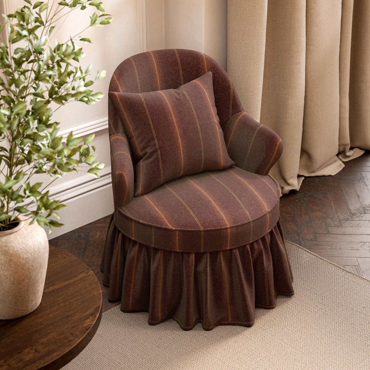 Sanderson Eldridge Herringbone fabric – Madder (2)