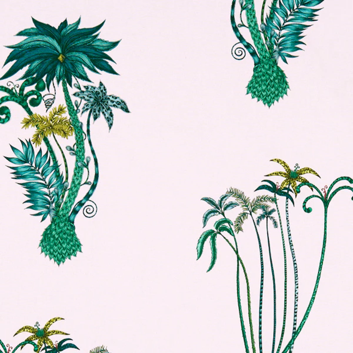 Clarke &amp; Clarke X Emma Shipley &#39;Jungle Palms - Pink&#39; Fabric