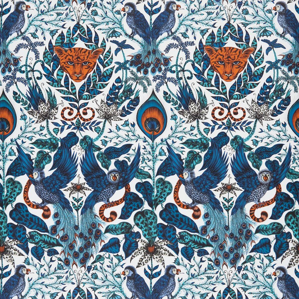 Playful Paired Mirrored Animal Pattern Wallpaper Turquoise | Clarke and  Clarke
