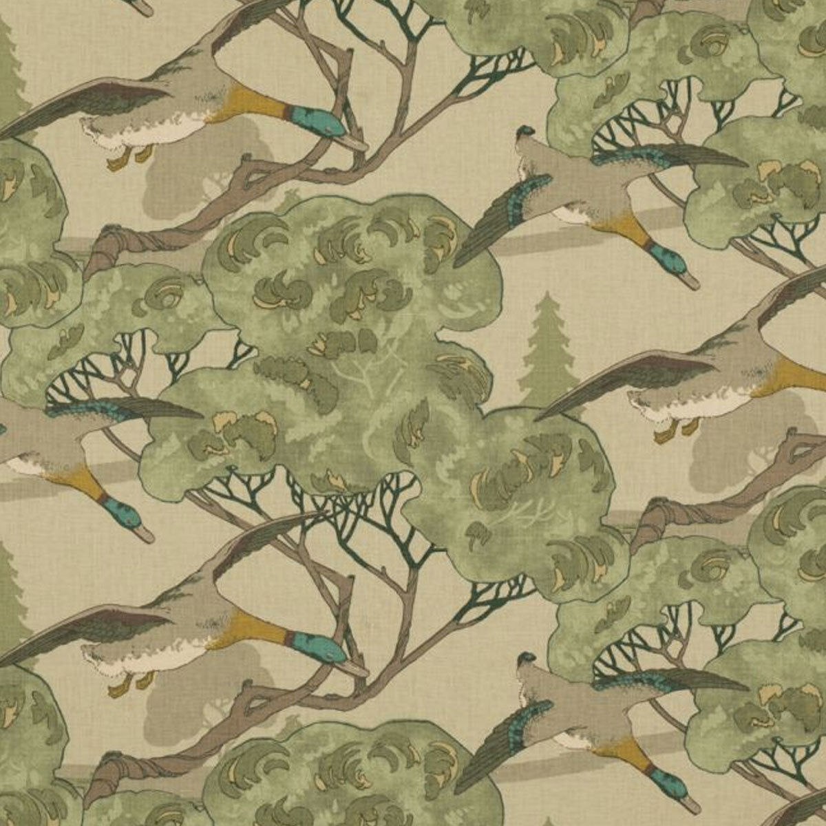 Mulberry Home Flying Ducks Fabric