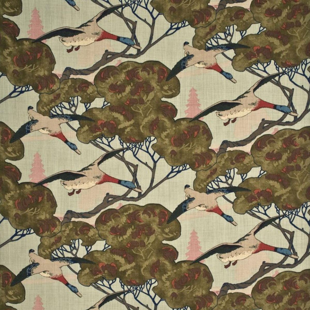 Mulberry Home Flying Ducks Fabric