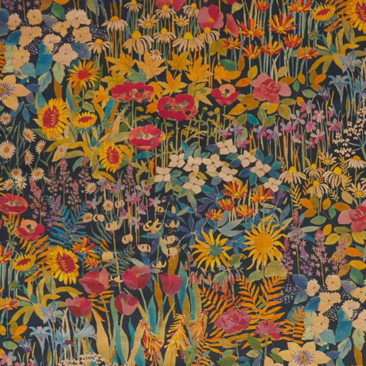 Faria Flowers Velvet Fabric - Liberty