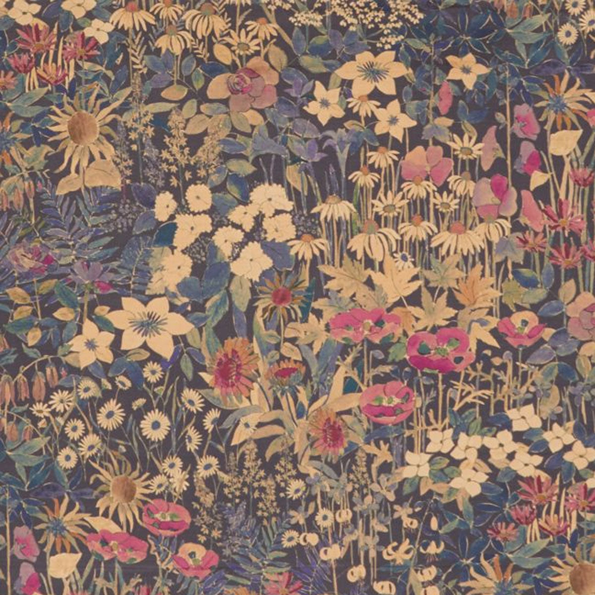 Faria Flowers Velvet Fabric - Liberty