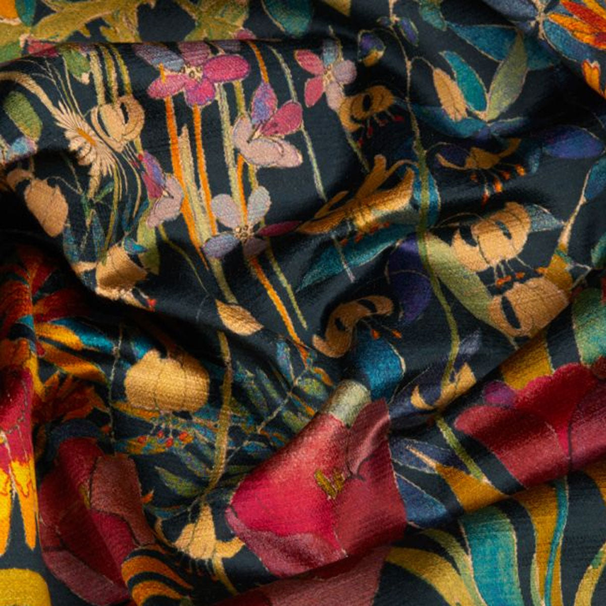 Faria Flowers Velvet Fabric - Liberty